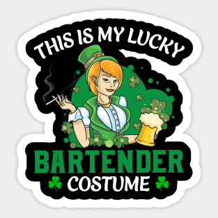 This Is My Lucky Bartender Costume Sticker